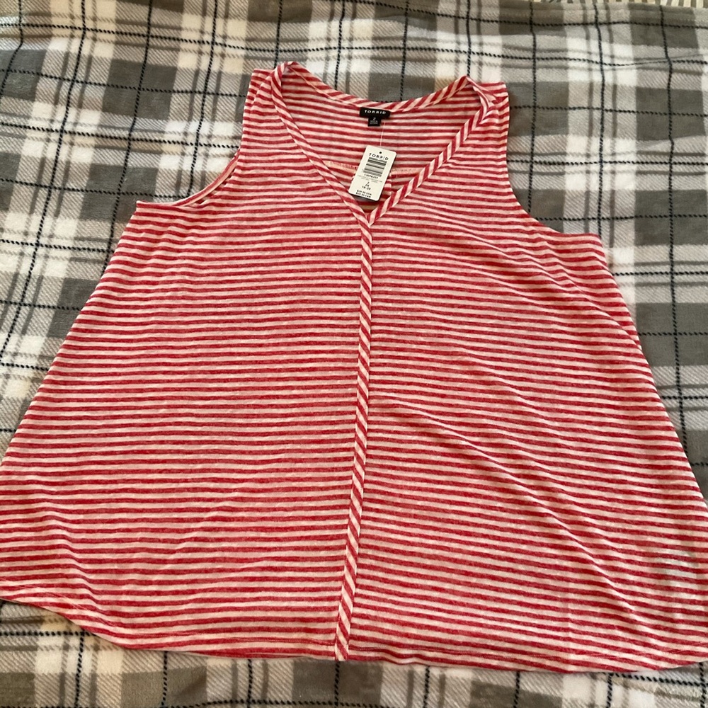 Red & White Striped Tank